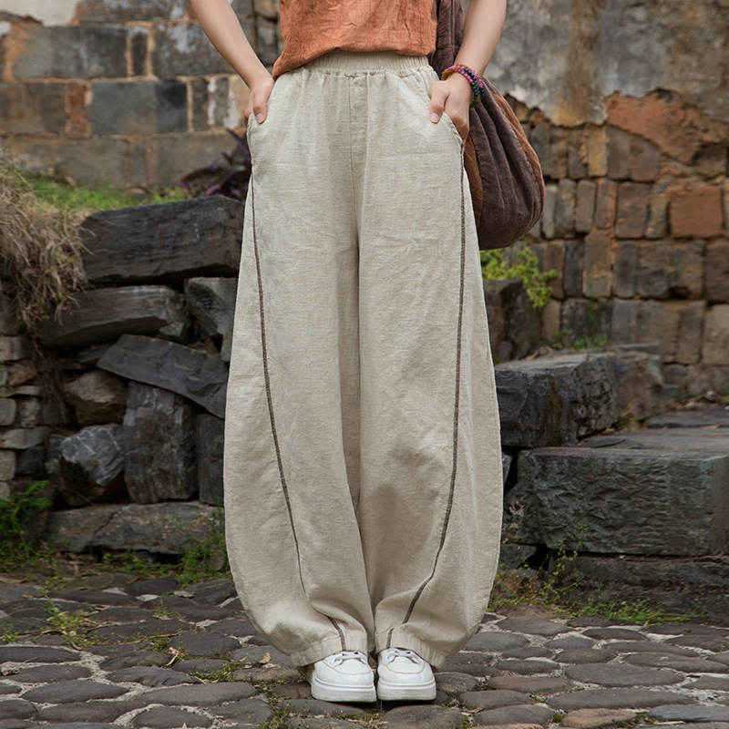 禪意休閒 · 「打坐褲」砂洗炒色做舊燈籠長褲