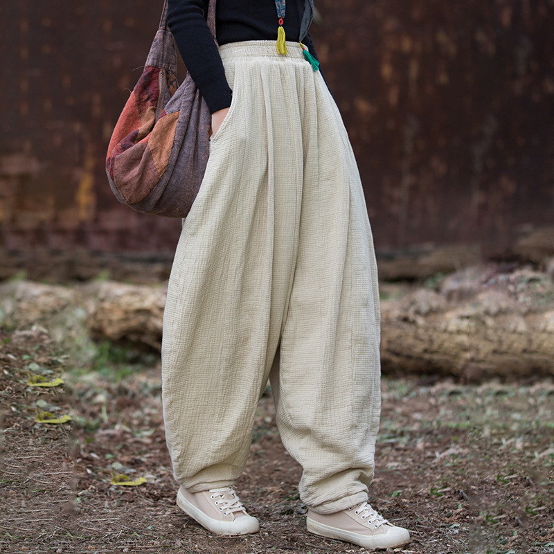 復古韻味 · 「斜紋棉褲」32片拼接禪意風長褲
