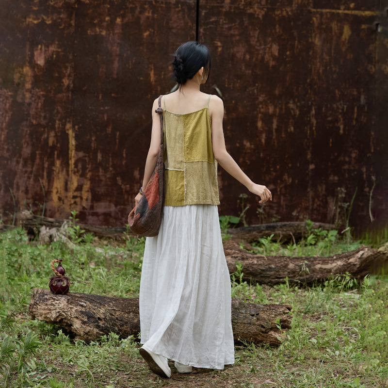 清涼百搭 · 「個性背心」拼接設計女吊帶