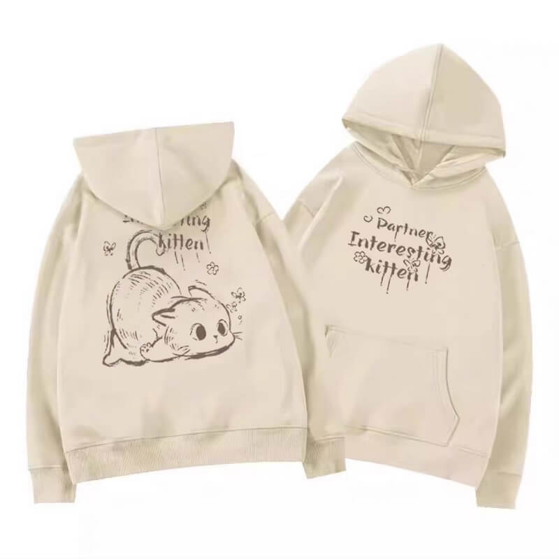 可愛日系 · 「慵懶貓」寬鬆连帽外套