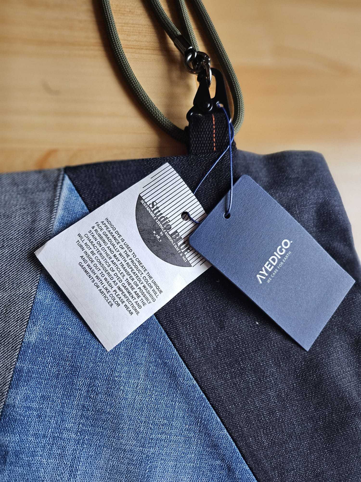 StudioBlue x Ayedigo Geometric Denim Totebag Military Green Rope