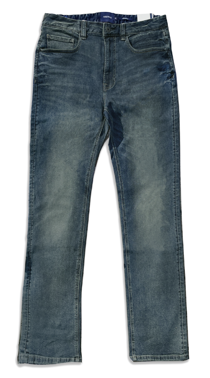 Glaswegian Straight Fit 5 Pocket Misty Tint Wash Jeans 
