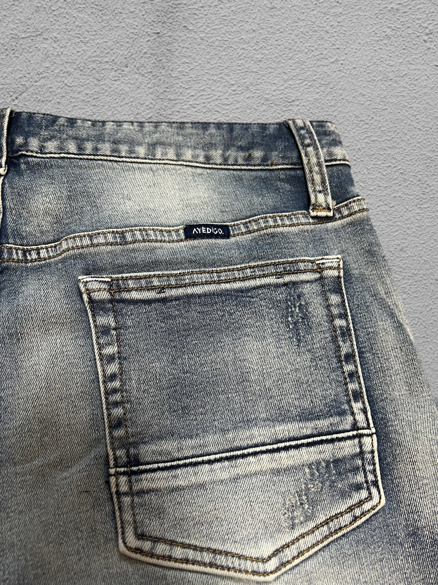 Glaswegian Straight Leg Fit Patchwork Distress Wash Re:/Made Jeans