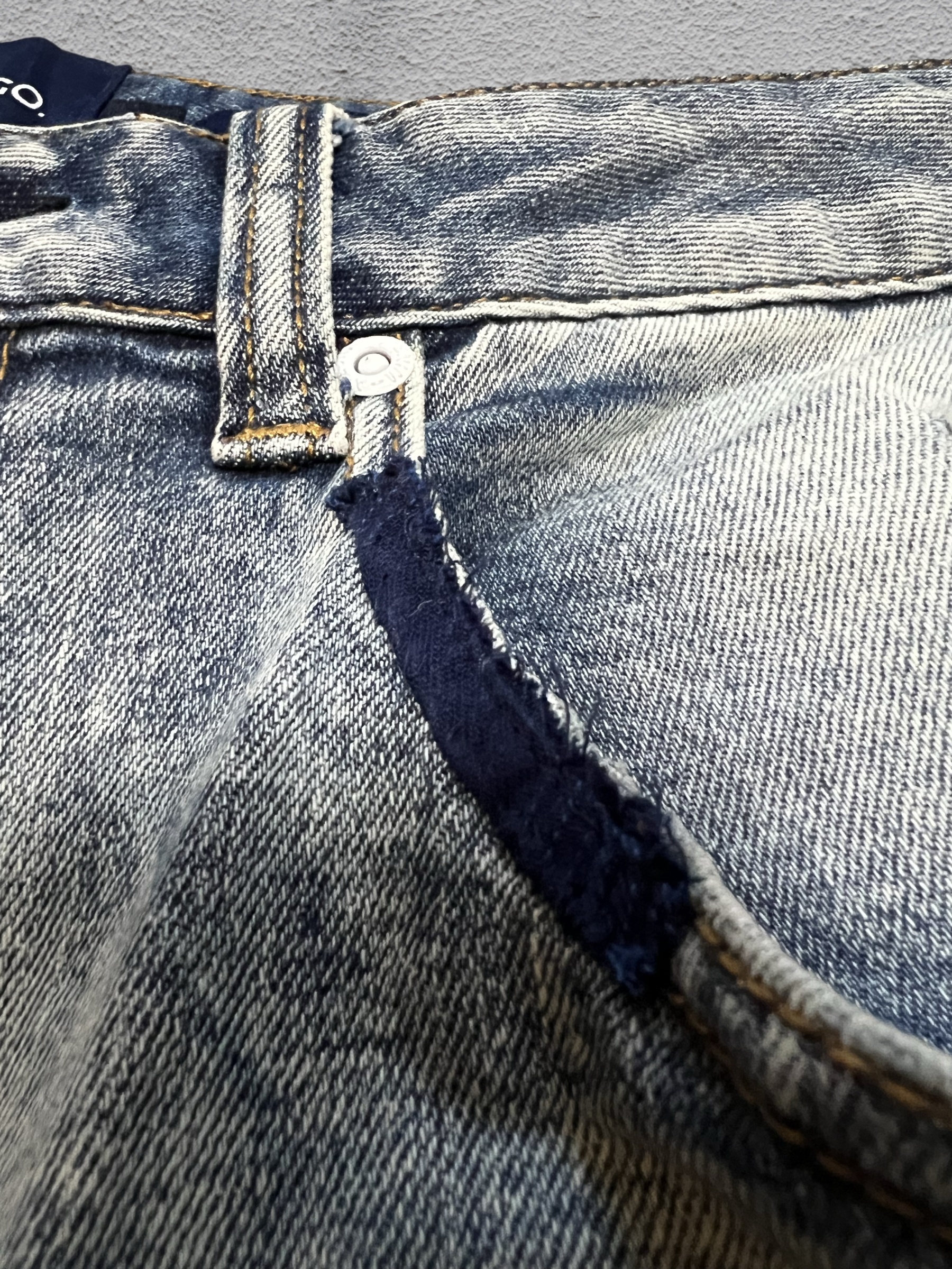 Glaswegian Straight Leg Fit Patchwork Distress Wash Re:/Made Jeans