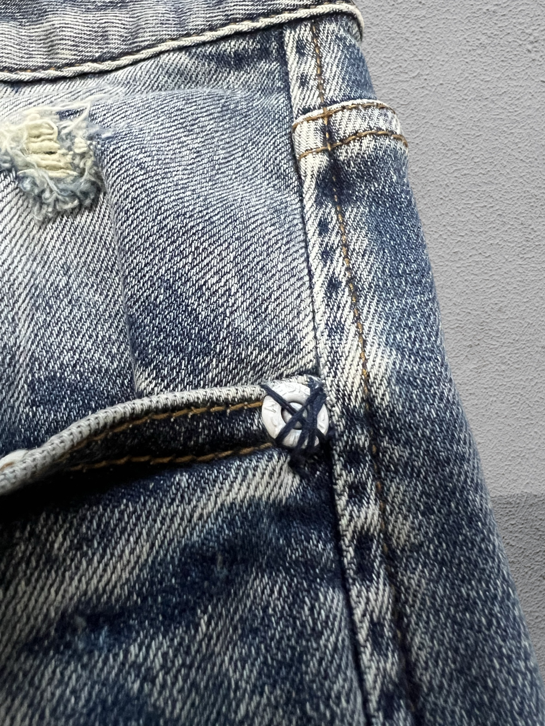 Glaswegian Straight Leg Fit Patchwork Distress Wash Re:/Made Jeans