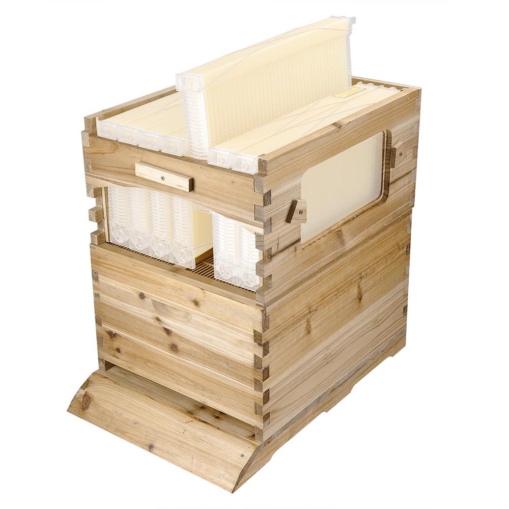 7 Auto Beehives Frames + 10 Bee Frames Foundations + 2 Hive Box Brood Super Box