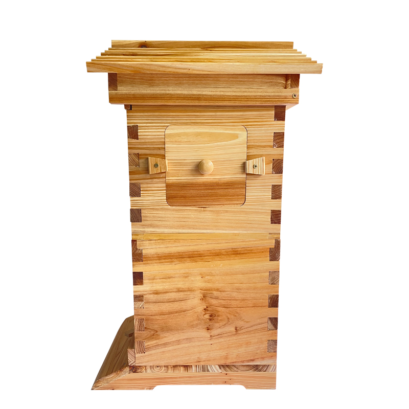 Mini Auto Flow Beehive Beekeeping Boxes Fir Wooden Bee Hive + 4 flow frames + 6 Bee Foundation Deep Bee Hive Wax Foundation Bee Hive Frames