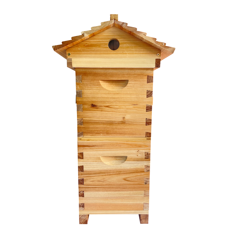 Mini Auto Flow Beehive Beekeeping Boxes Fir Wooden Bee Hive + 4 flow frames + 6 Bee Foundation Deep Bee Hive Wax Foundation Bee Hive Frames