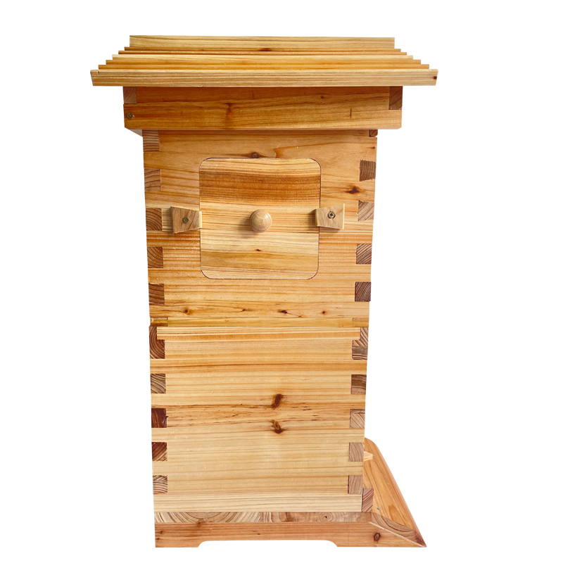 Mini Auto Flow Beehive Beekeeping Boxes Fir Wooden Bee Hive + 4 flow frames + 6 Bee Foundation Deep Bee Hive Wax Foundation Bee Hive Frames