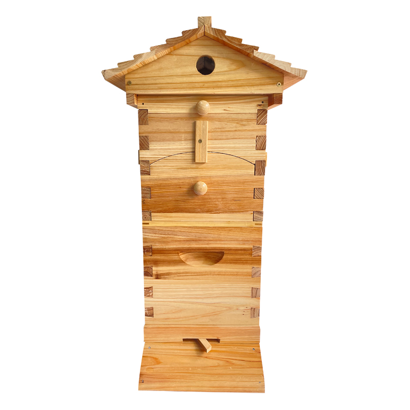 Mini Auto Flow Beehive Beekeeping Boxes Fir Wooden Bee Hive + 4 flow frames + 6 Bee Foundation Deep Bee Hive Wax Foundation Bee Hive Frames