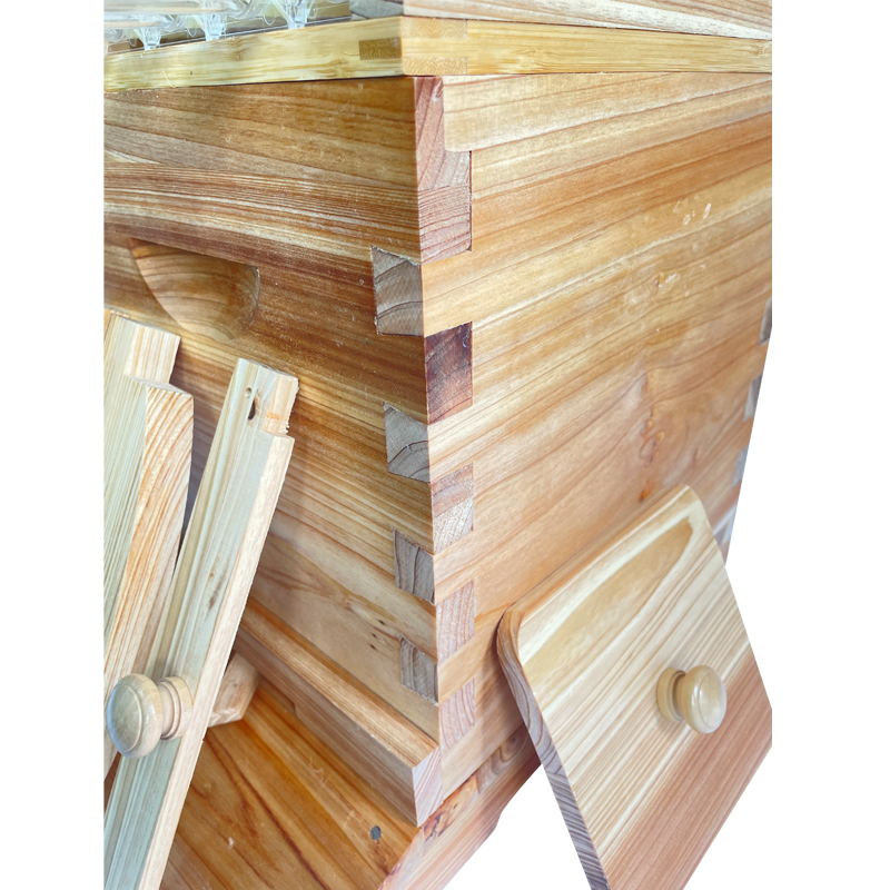 Mini Auto Flow Beehive Beekeeping Boxes Fir Wooden Bee Hive + 4 flow frames + 6 Bee Foundation Deep Bee Hive Wax Foundation Bee Hive Frames