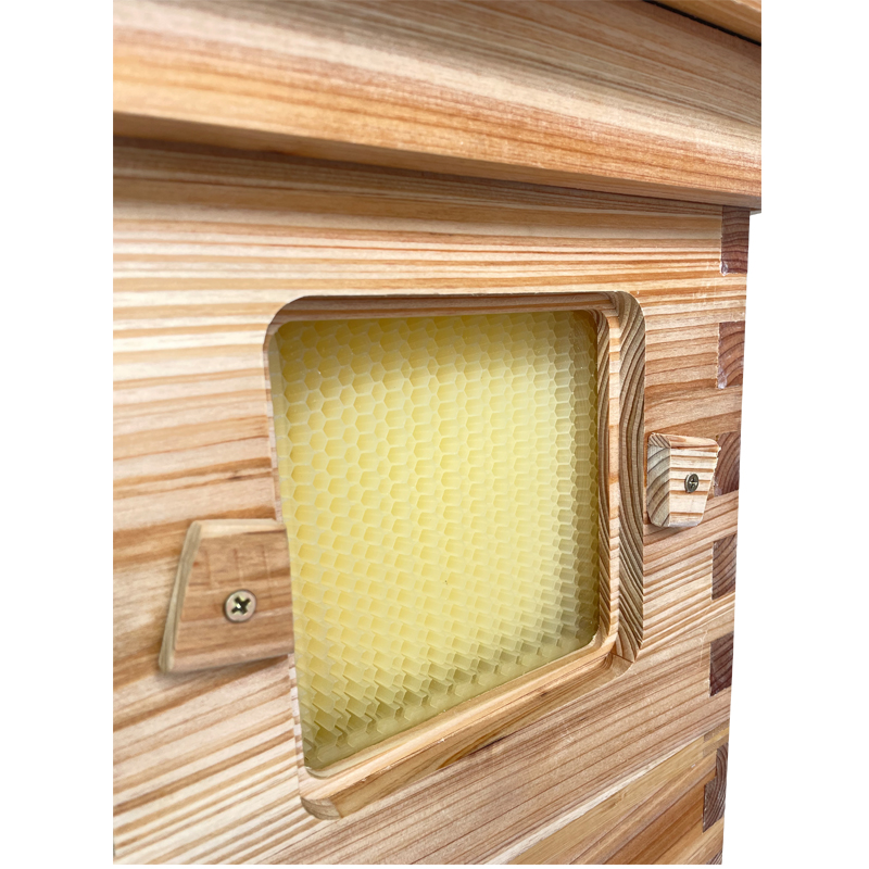 Mini Auto Flow Beehive Beekeeping Boxes Fir Wooden Bee Hive + 4 flow frames + 6 Bee Foundation Deep Bee Hive Wax Foundation Bee Hive Frames