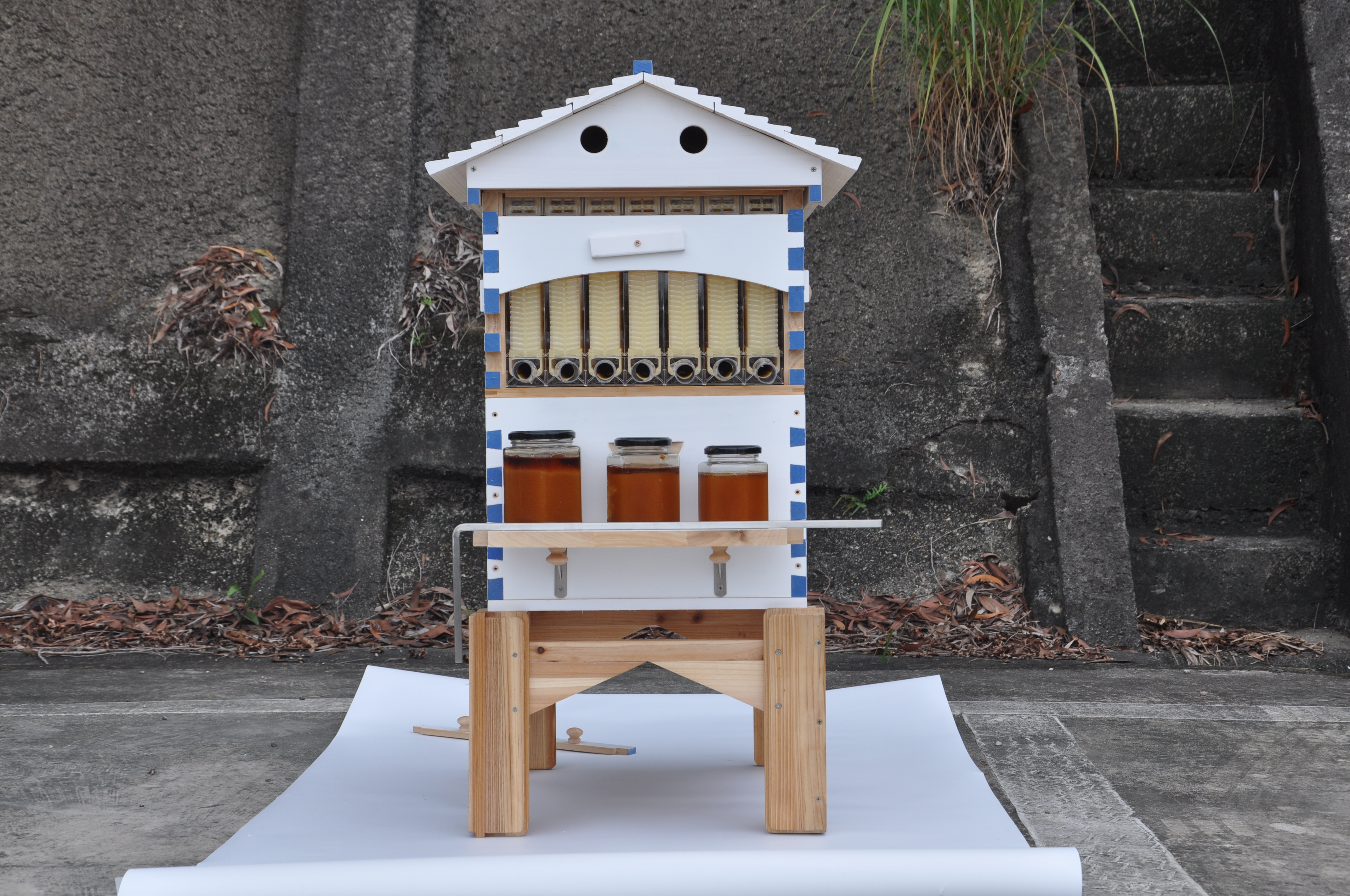 US STOCK Wooden Auto Flow Beehives Beekeeping Boxes + 7x Bee Hives Frames+ Box Stand