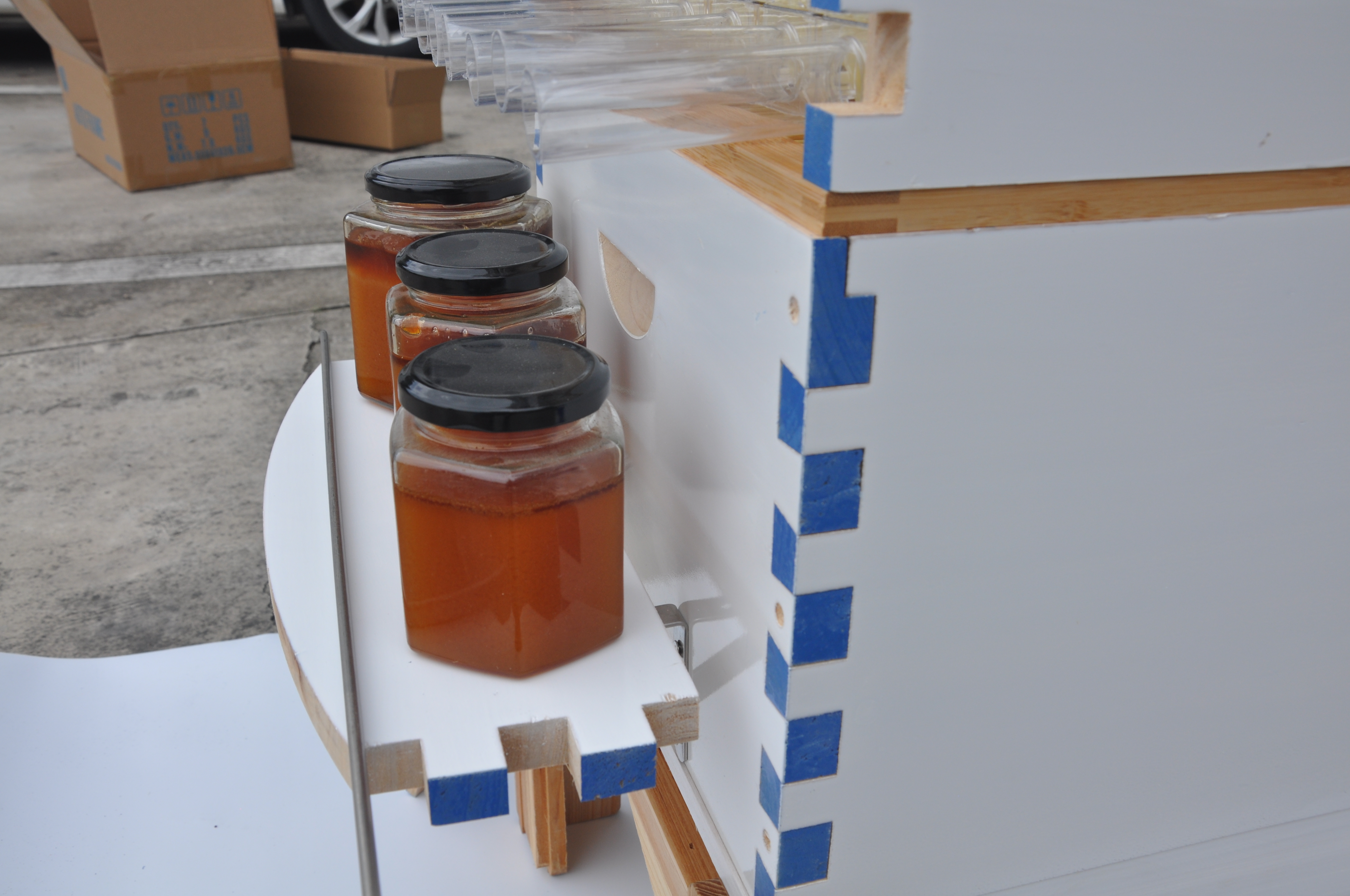 US STOCK Wooden Auto Flow Beehives Beekeeping Boxes + 7x Bee Hives Frames+ Box Stand