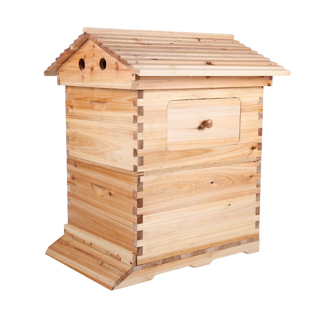 CA Auto Flow Bee Hive Boxes House Beehives + 7 Beekeeping Plastic Frames BPA Free