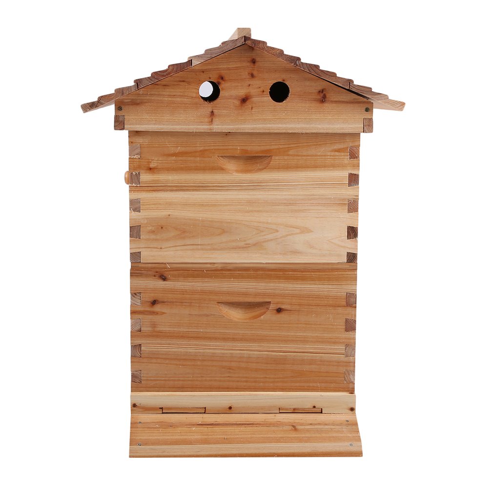 CA Auto Flow Bee Hive Boxes House Beehives + 7 Beekeeping Plastic Frames BPA Free