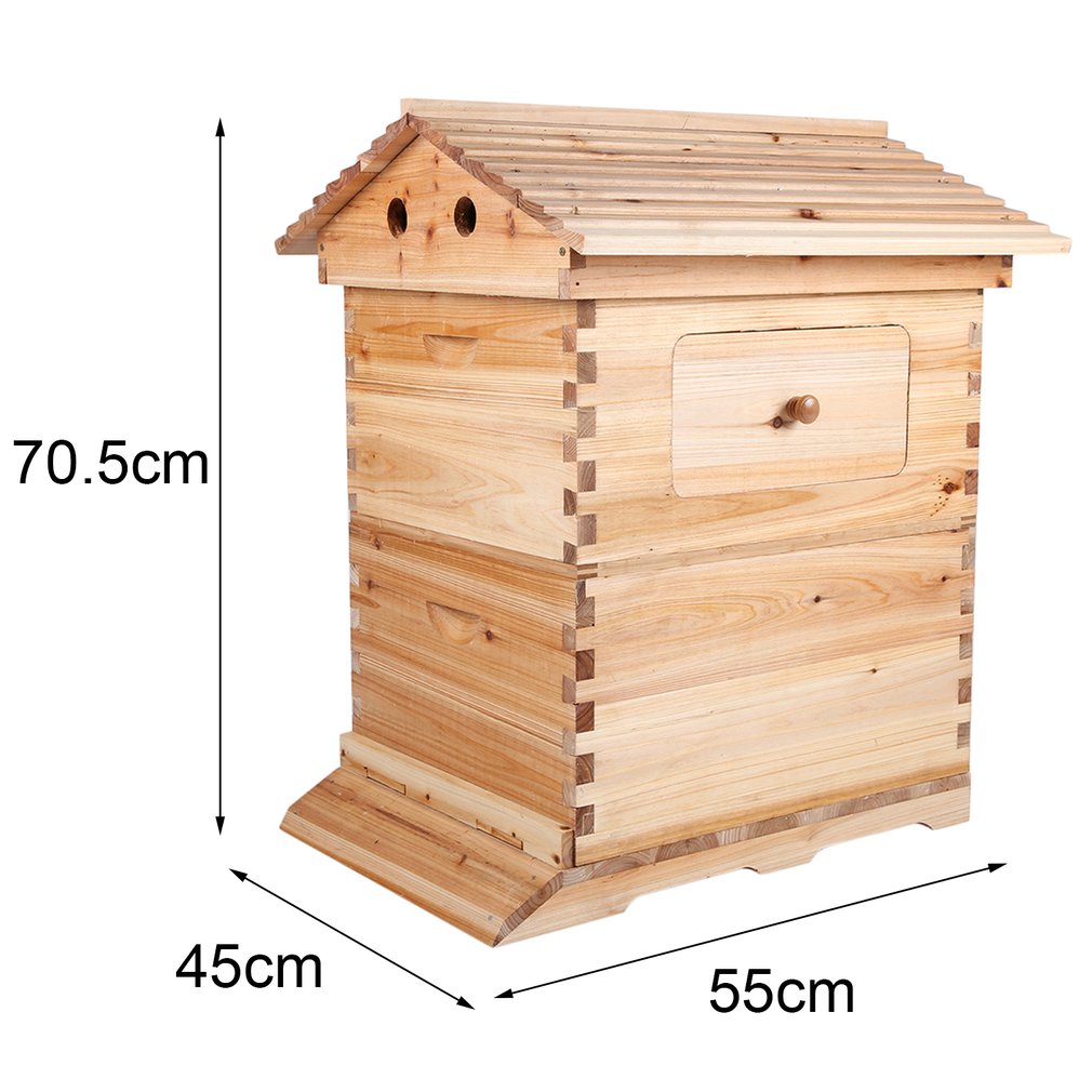 Auto Flow Bee Hive Boxes House Beehives + 7 Beekeeping Plastic Frames BPA Free