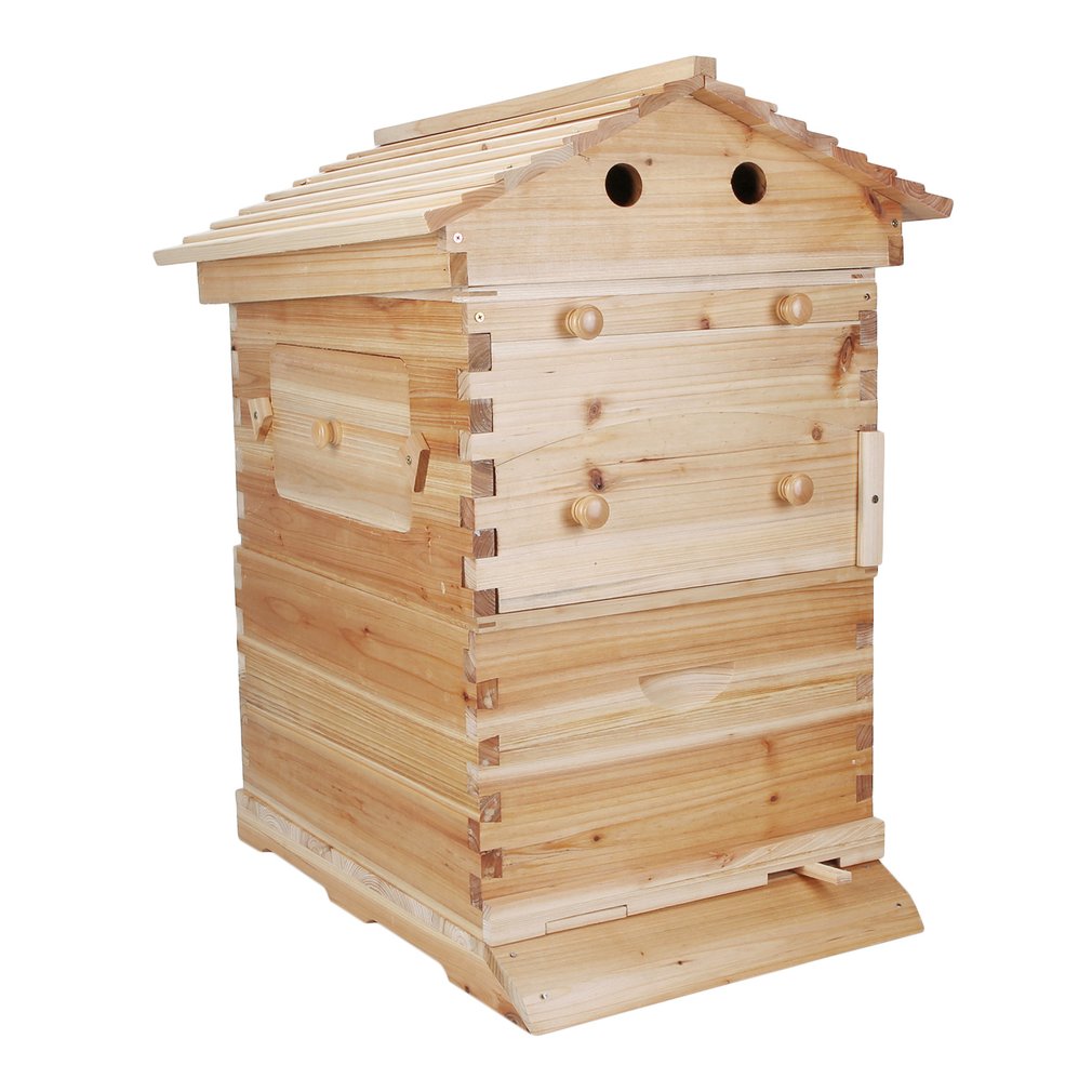 Auto Flow Bee Hive Boxes House Beehives + 7 Beekeeping Plastic Frames BPA Free
