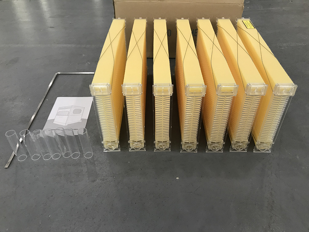 7 Auto Beehives Frames + 10 Bee Frames Foundations + 2 Hive Box Brood Super Box