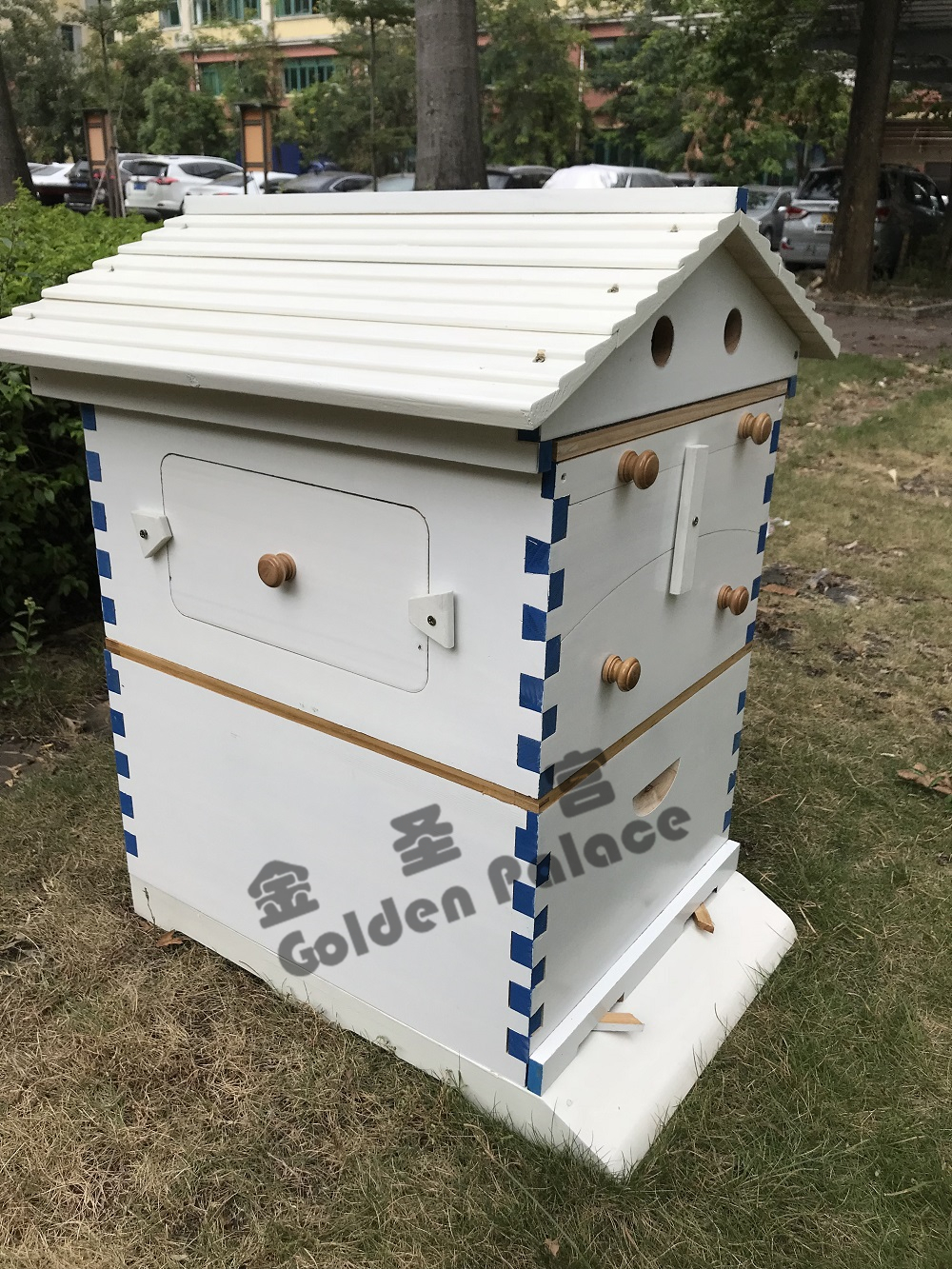 US STOCK Wooden Auto Flow Beehives Beekeeping Boxes + 7x Bee Hives Frames+ Box Stand