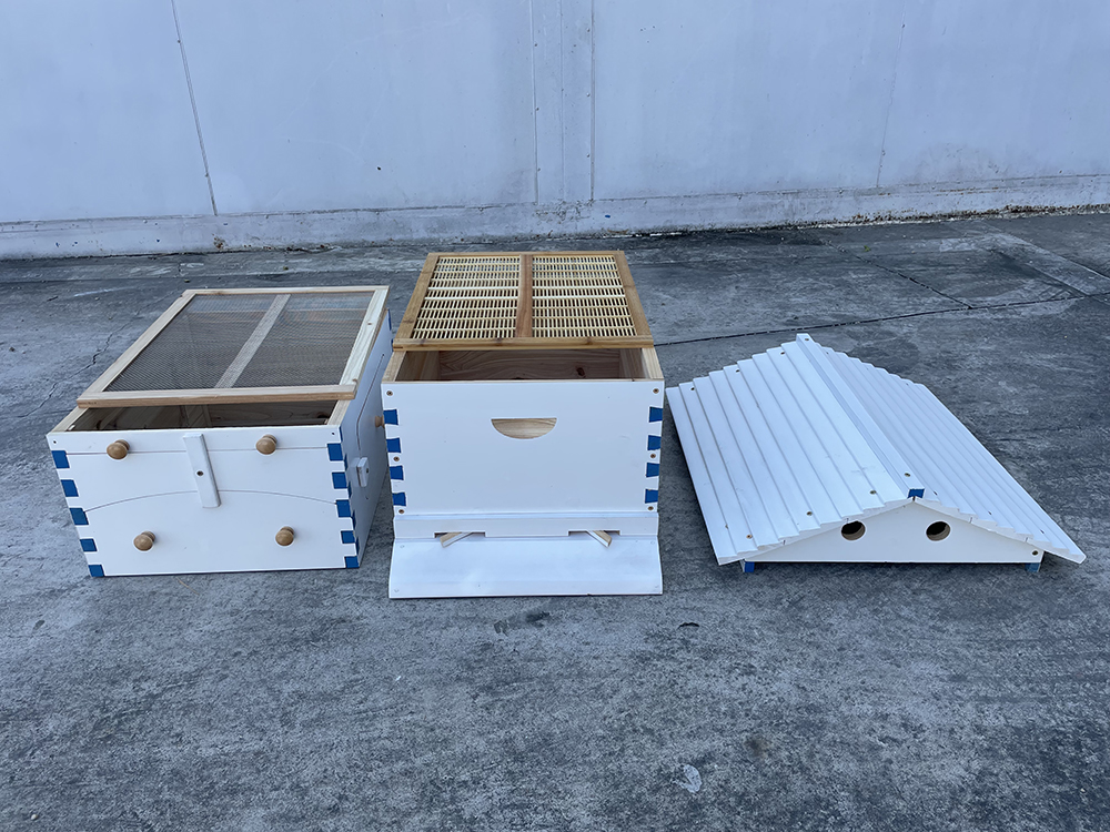 US STOCK Wooden Auto Flow Beehives Beekeeping Boxes + 7x Bee Hives Frames+ Box Stand