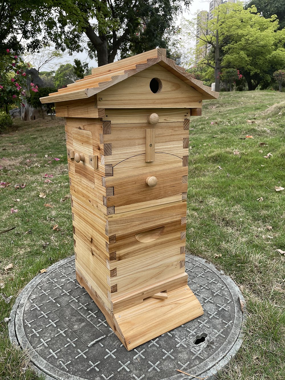 Auto Flow Bee Hives Honey Boxes Beehive + 4 x Beekeeping Frames +6 Bee Foundations with frames