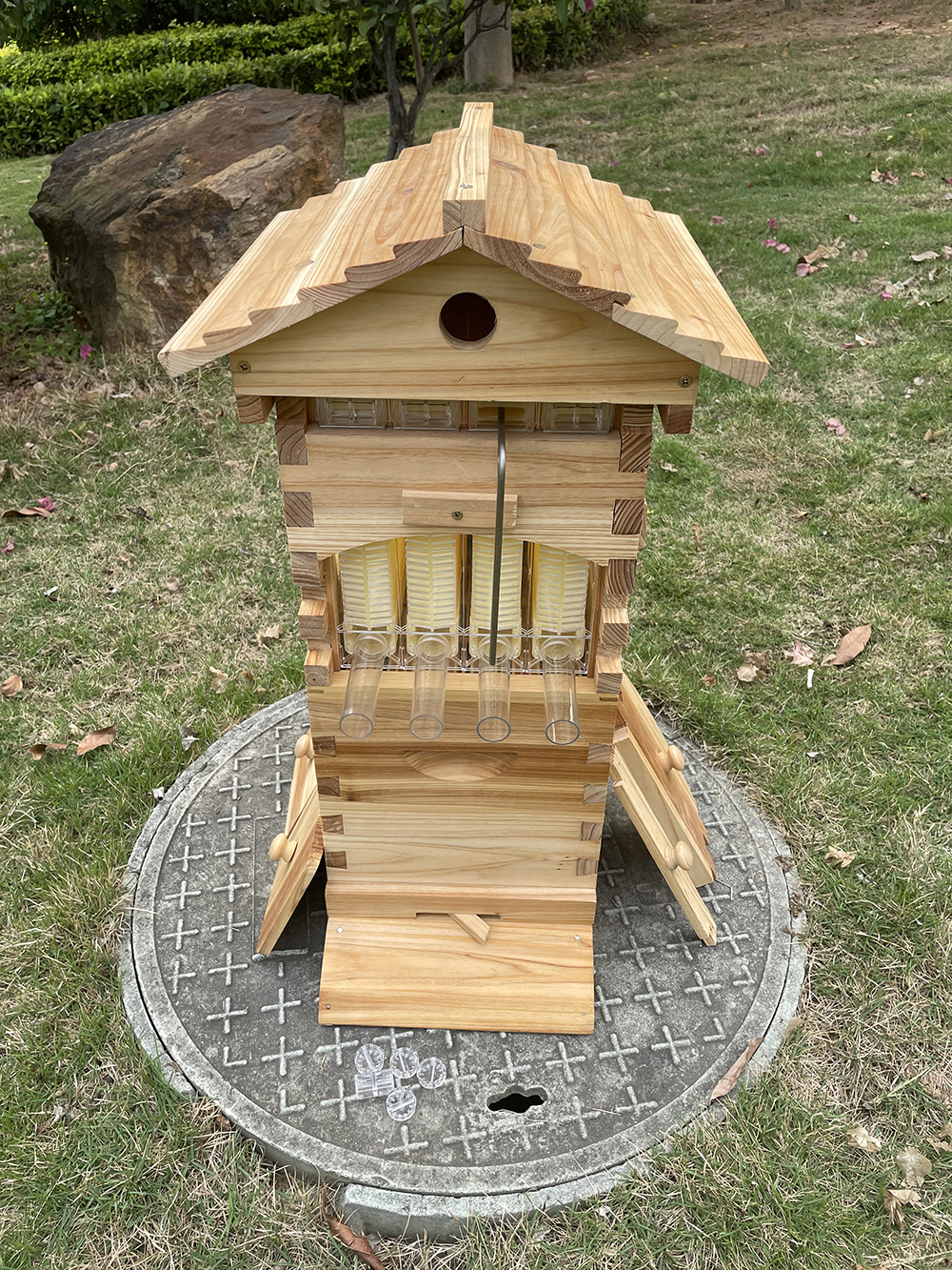 Auto Flow Bee Hives Honey Boxes Beehive + 4 x Beekeeping Frames +6 Bee Foundations with frames
