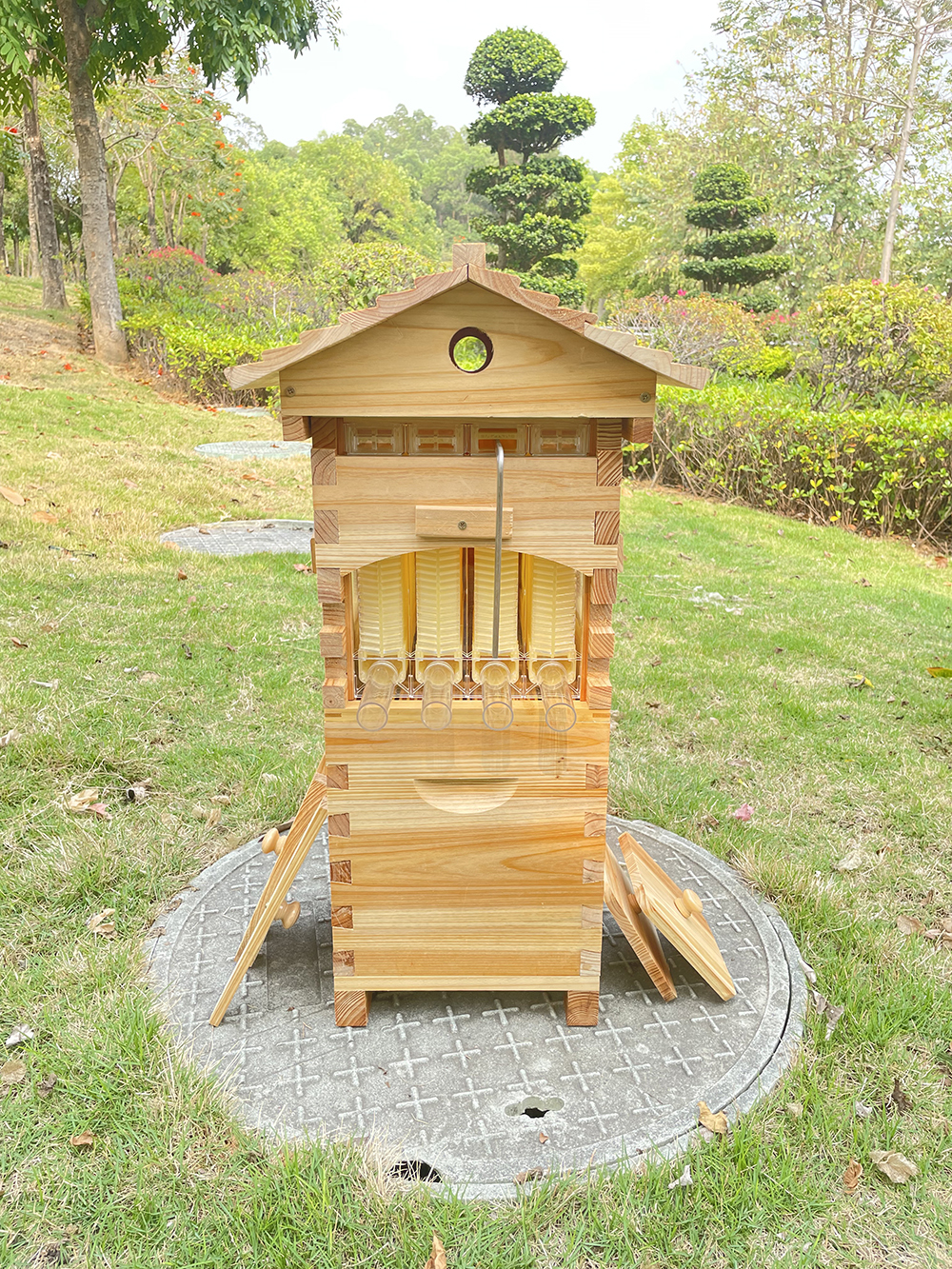 Auto Flow Bee Hives Honey Boxes Beehive + 4 x Beekeeping Frames +6 Bee Foundations with frames