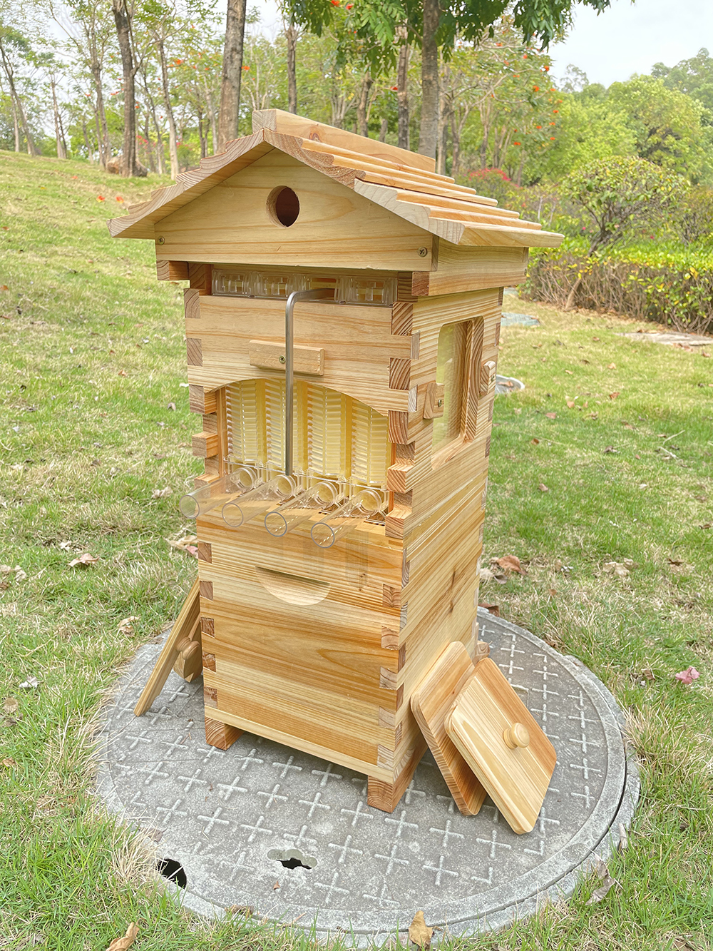 Auto Flow Bee Hives Honey Boxes Beehive + 4 x Beekeeping Frames +6 Bee Foundations with frames