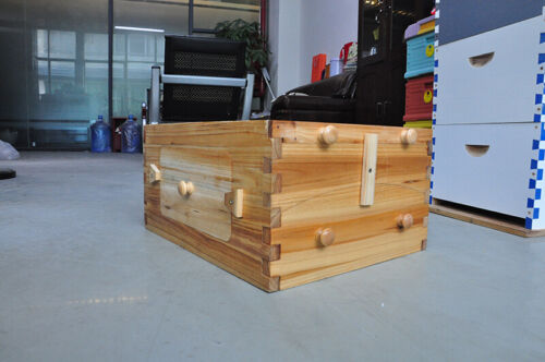 US STOCK Auto Flowing Beehives Spare Parts Beekeeping Super Box + 7 Honey Bee Frames