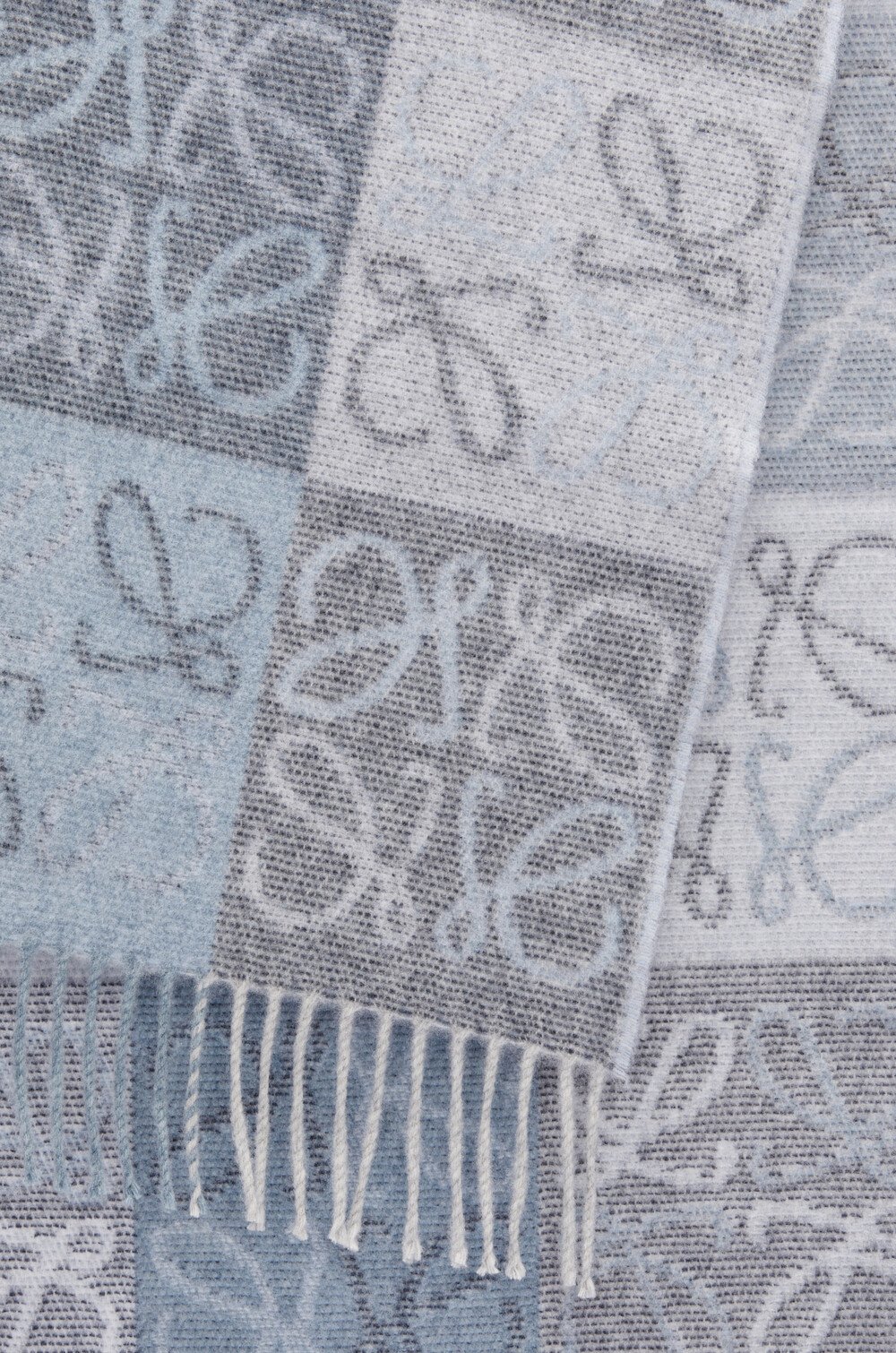 チェッカーボード スカーフ（ウール＆カシミヤ）