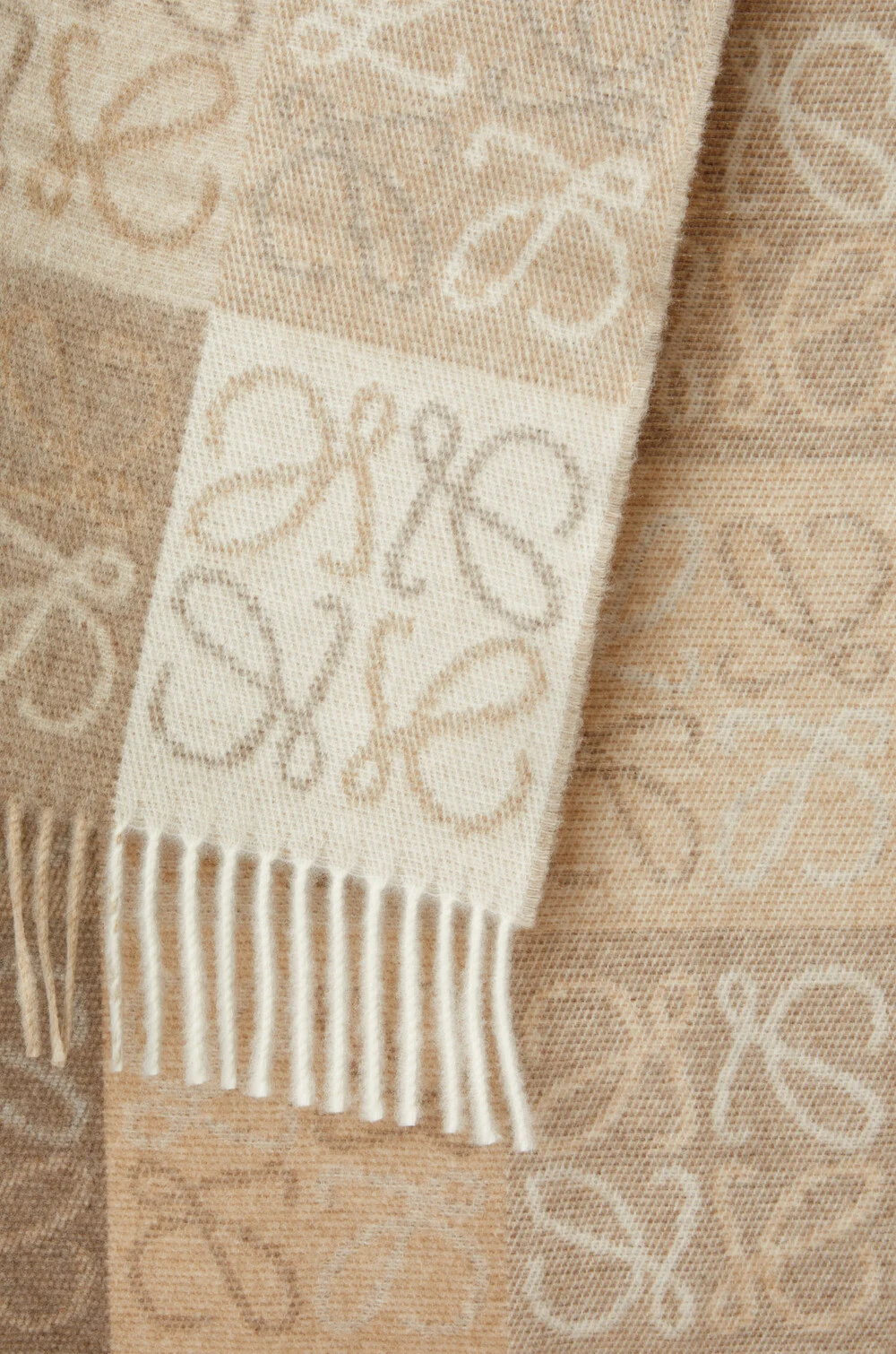 チェッカーボード スカーフ（ウール＆カシミヤ）