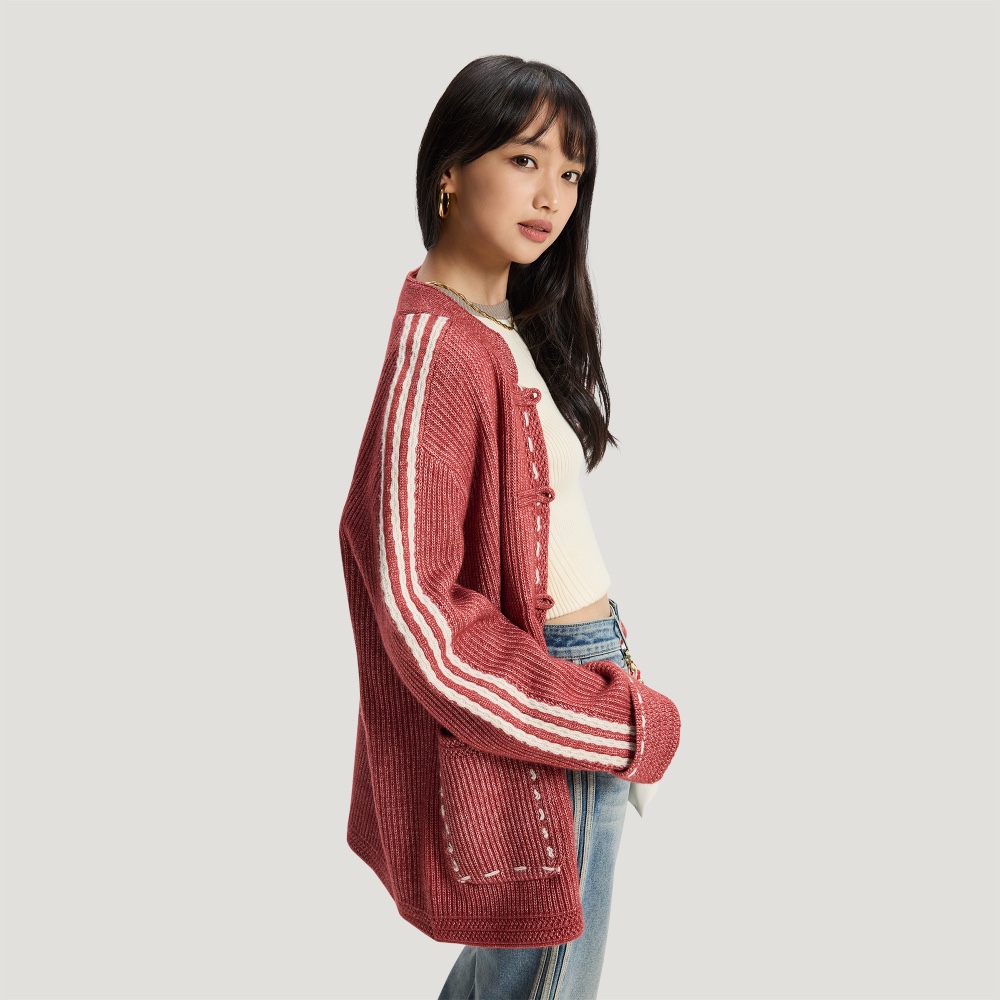 adidas CNY 2026 Tang Style Knitted Cardigan/Jacket (Brick Red)
