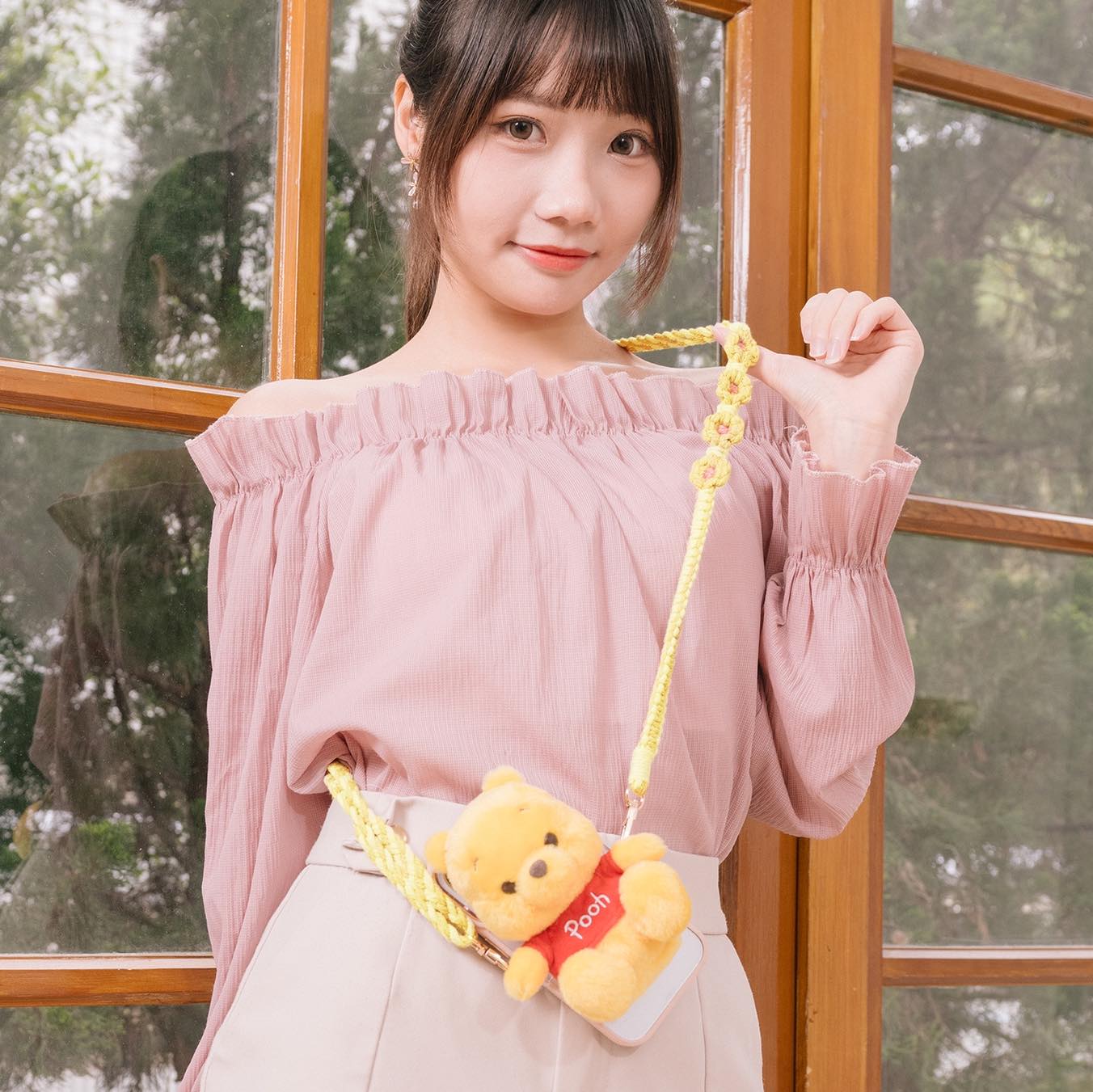 infoThink x Disney Winnie the Pooh Plush Mobile Strap with shopping bag