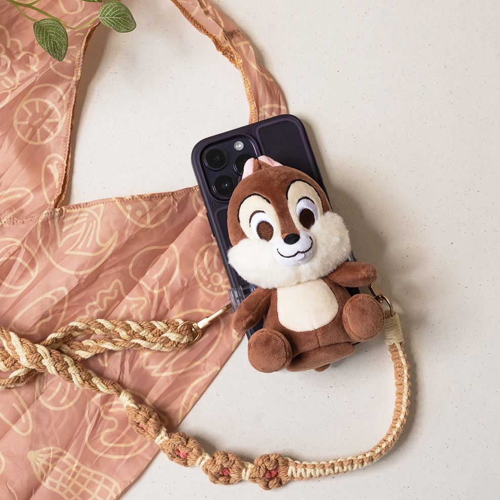 infoThink x Disney Chip & Dale Plush Mobile Strap with shopping bag (Chip)