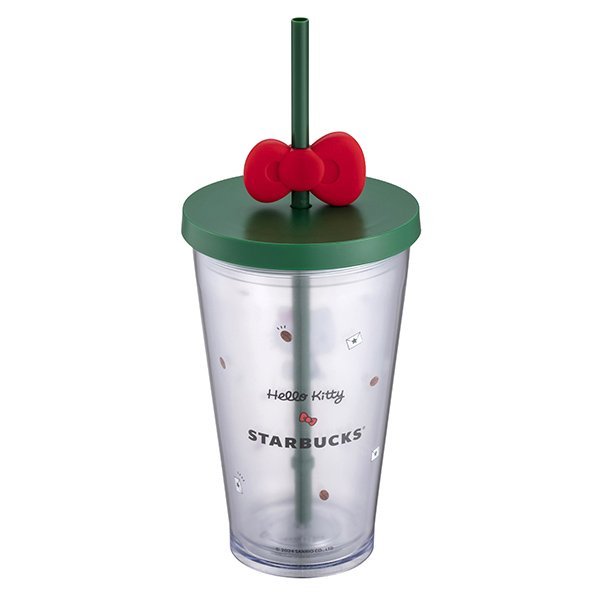 Starbucks x Hello Kitty Cold Cup with Red Ribbon Straw Clip 16oz