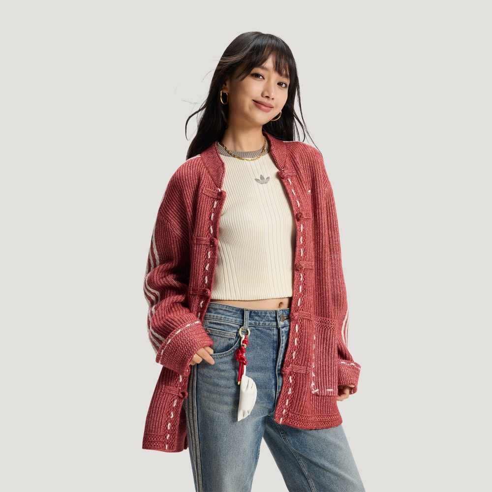 adidas CNY 2026 Tang Style Knitted Cardigan/Jacket (Brick Red)