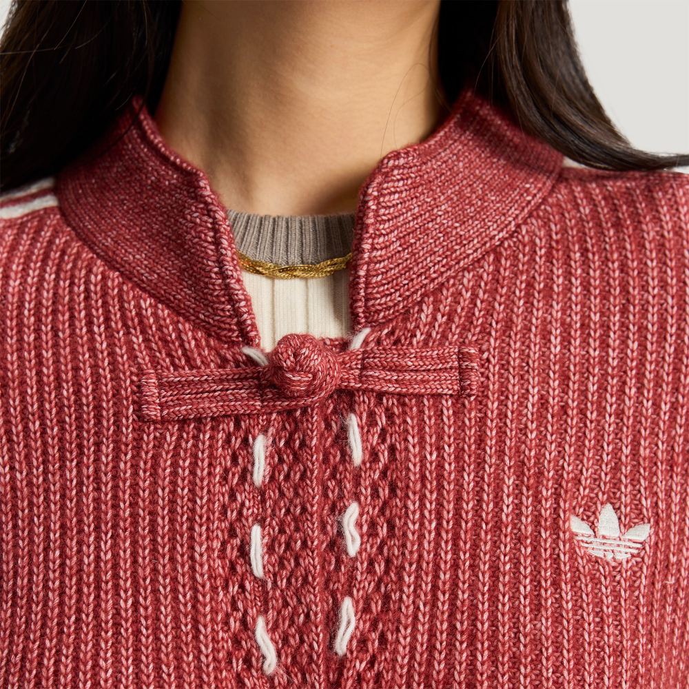 adidas CNY 2026 Tang Style Knitted Cardigan/Jacket (Brick Red)