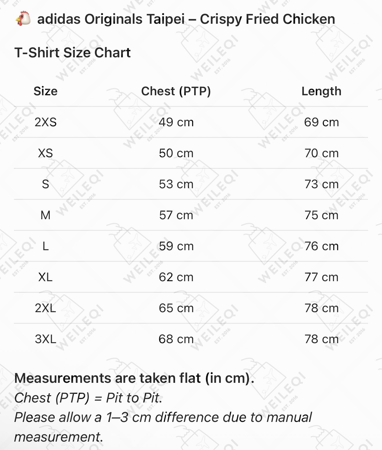 adidas Taiwan Exclusive - Orišnal Original Crispy Fried Chicken unisex T-shirt (White)