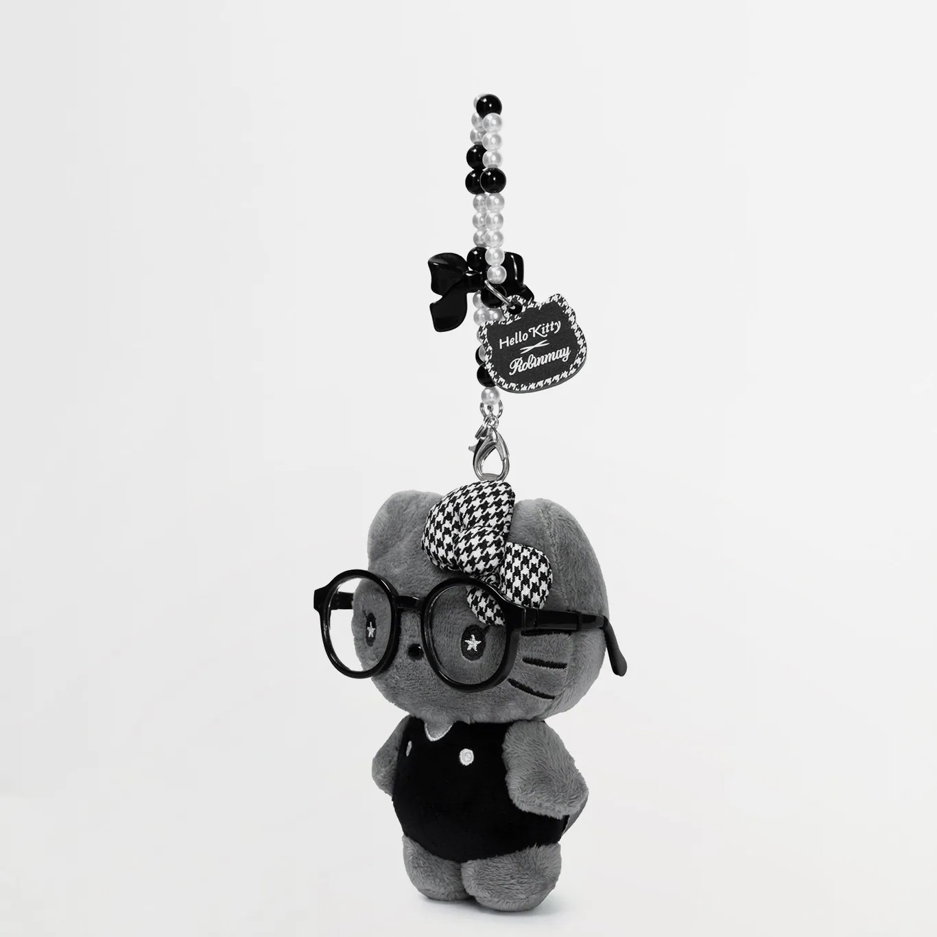 RM x Sanrio Houndstooth - Grey Hello Kitty with spectacles