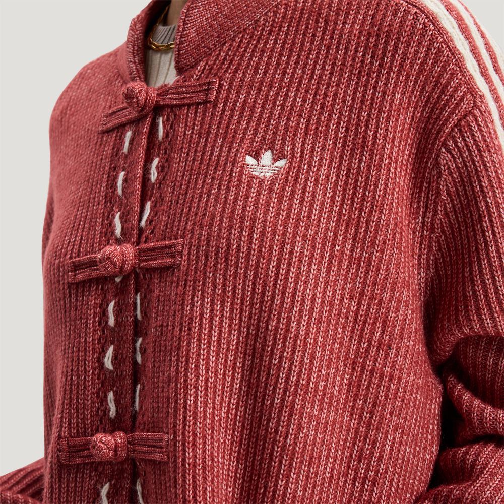 adidas CNY 2026 Tang Style Knitted Cardigan/Jacket (Brick Red)