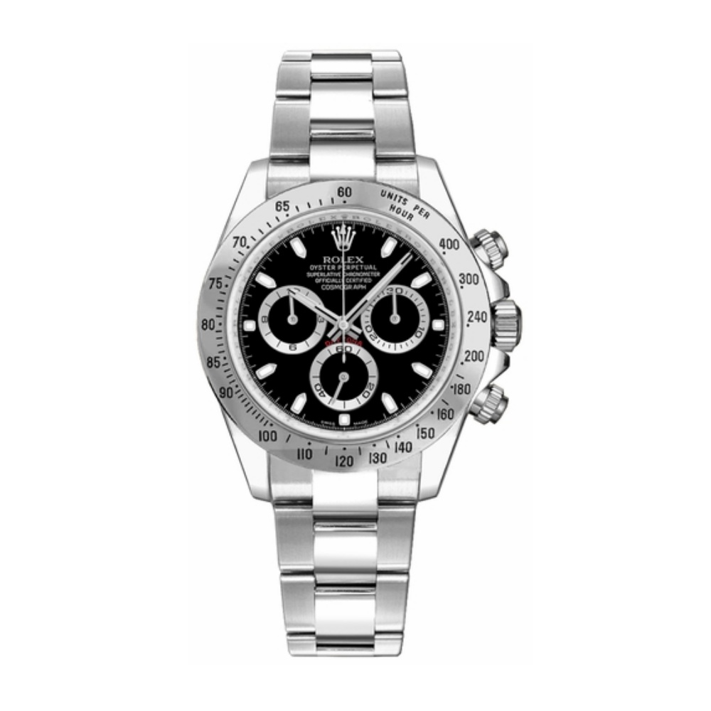 Rolex Cosmograph Daytona Steel Bezel Black Dial Men's Watch 116520-0015