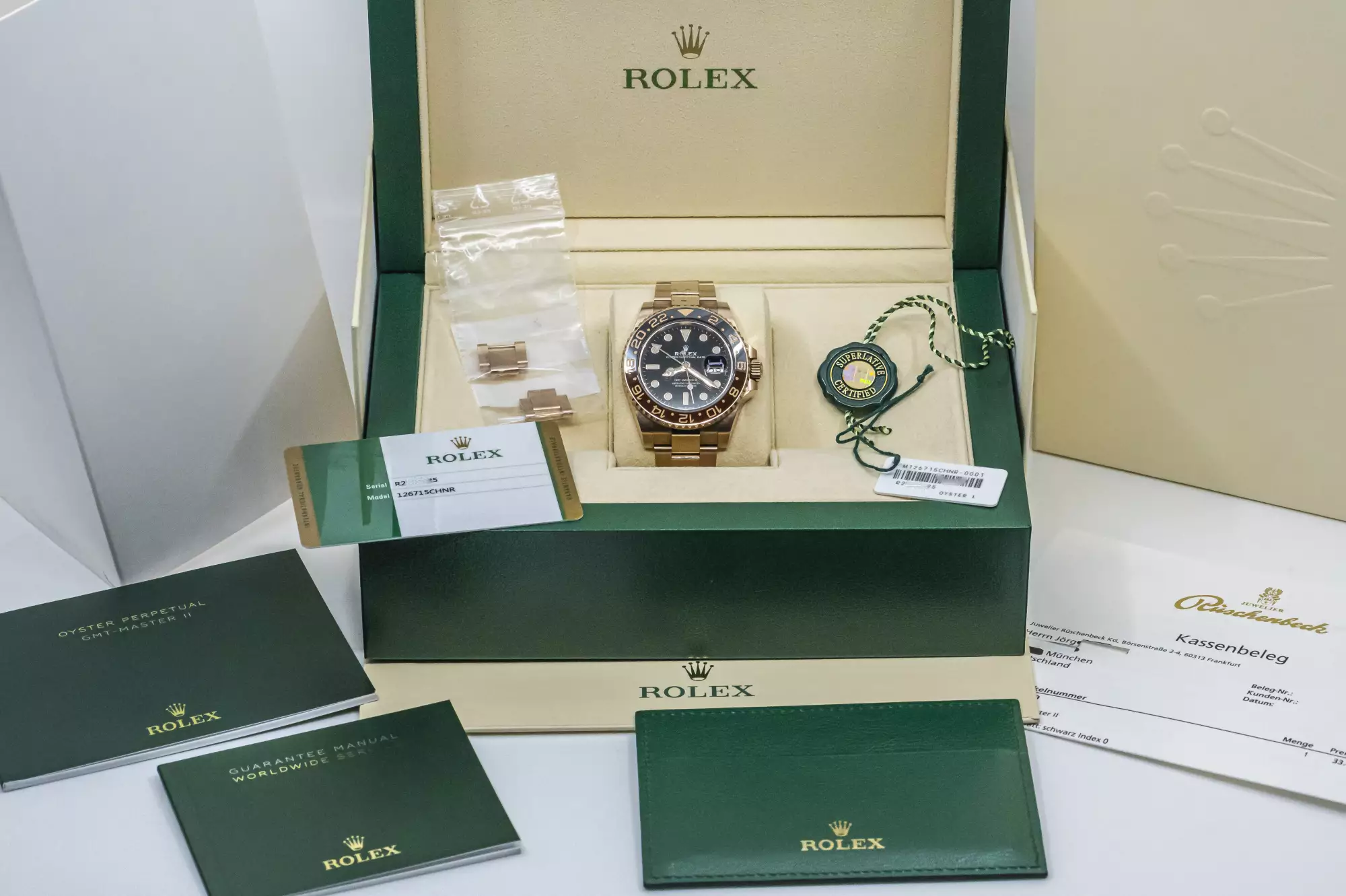 Rolex GMT-Master II Root Beer Rose Gold 126715CHNR-0001