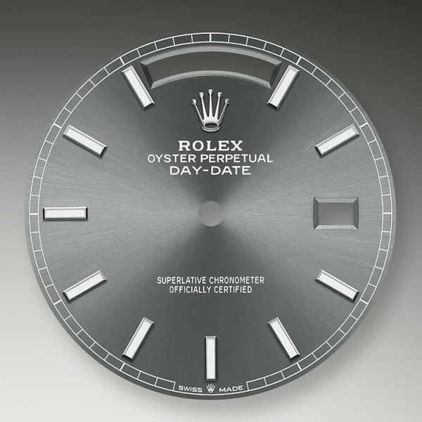 Rolex Day-Date 40 Presidential Black dial, Diamond Bezel, President bracelet, White gold Watch