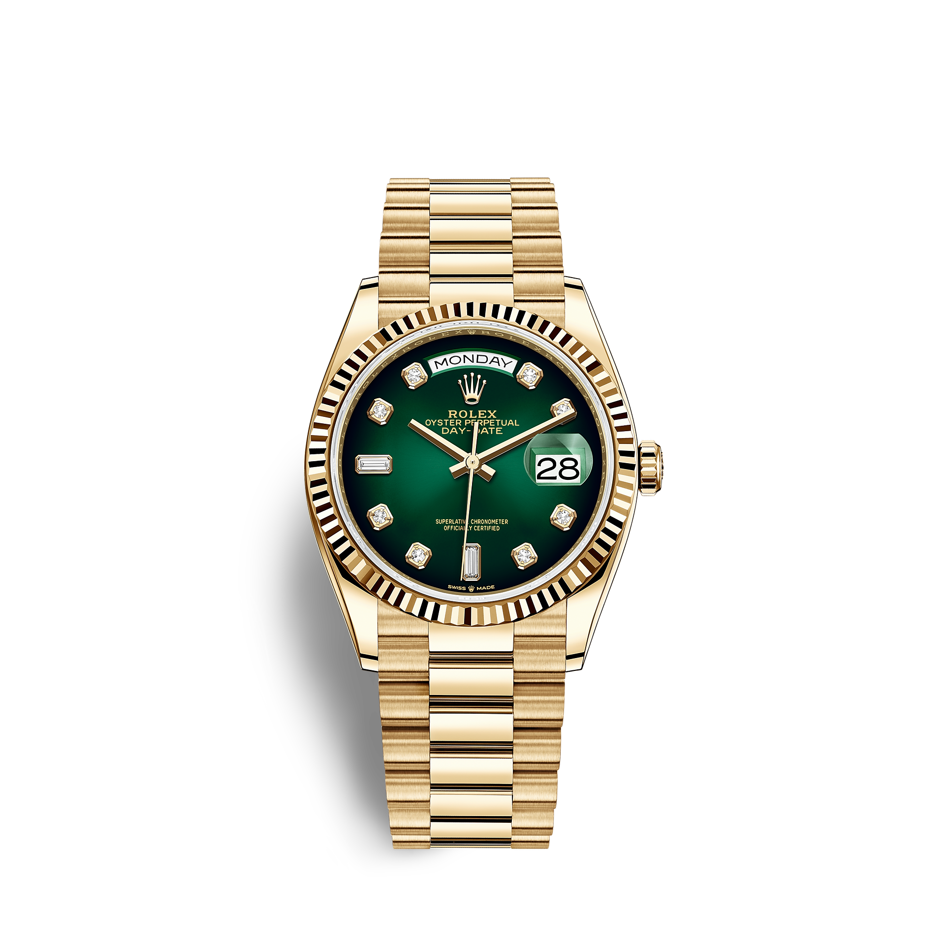 Rolex 128238 DayDate Green ombre New