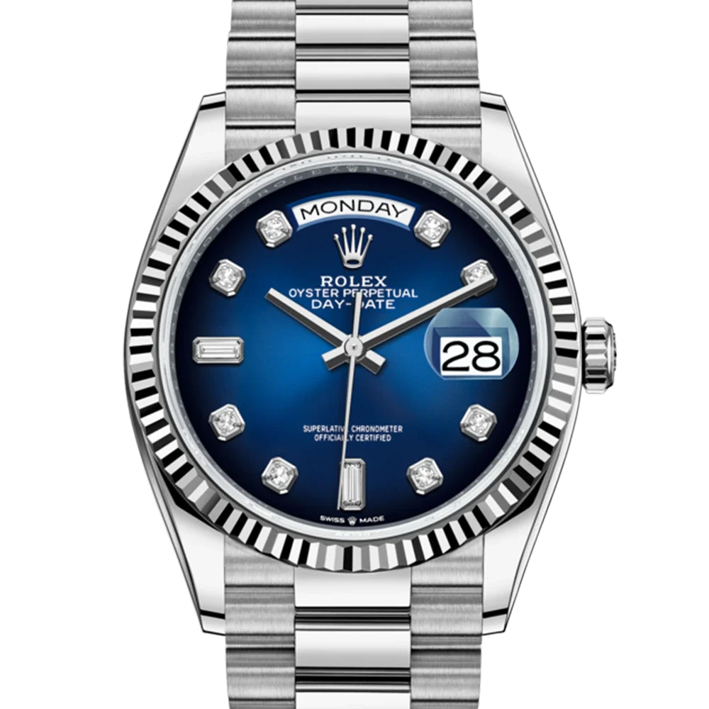 Rolex 128239 Day-Date Blue ombré w/D - New