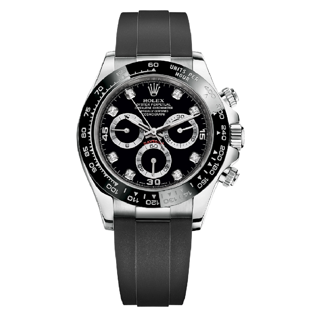 【National Day Clearance❤Today only 499】Rolex Daytona White Gold Black Dial Oysterflex Strap 116519LN-0025 Unworn