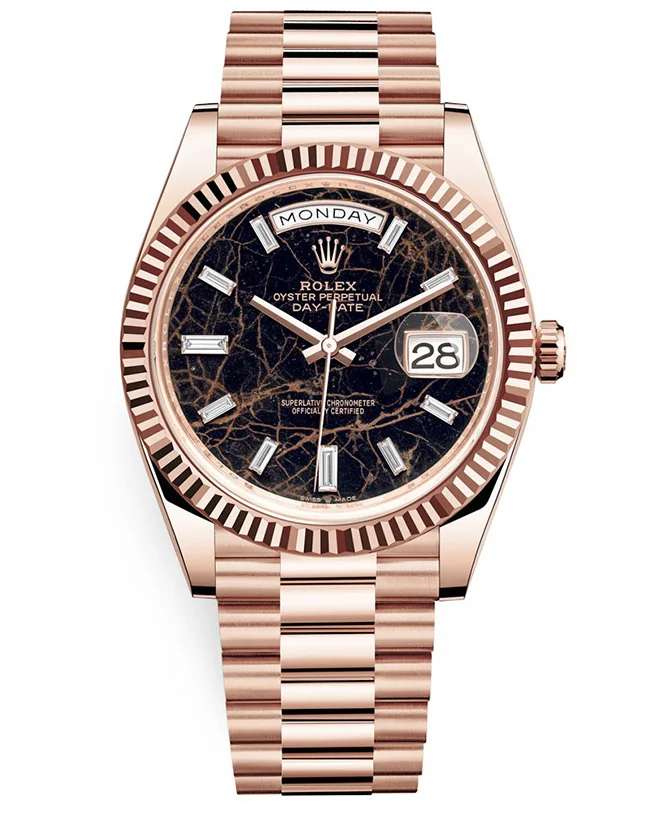 Rolex 228235 Eisenkiesel Diamond Dial Day-Date 40mm 18K Rose Gold Watch