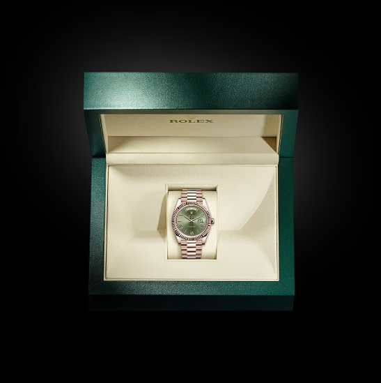 【Best Price Today🎃Only 599】Rolex Day-Date 40 Presidential Olive Green Dial 18kt Rose Gold 228235-0025