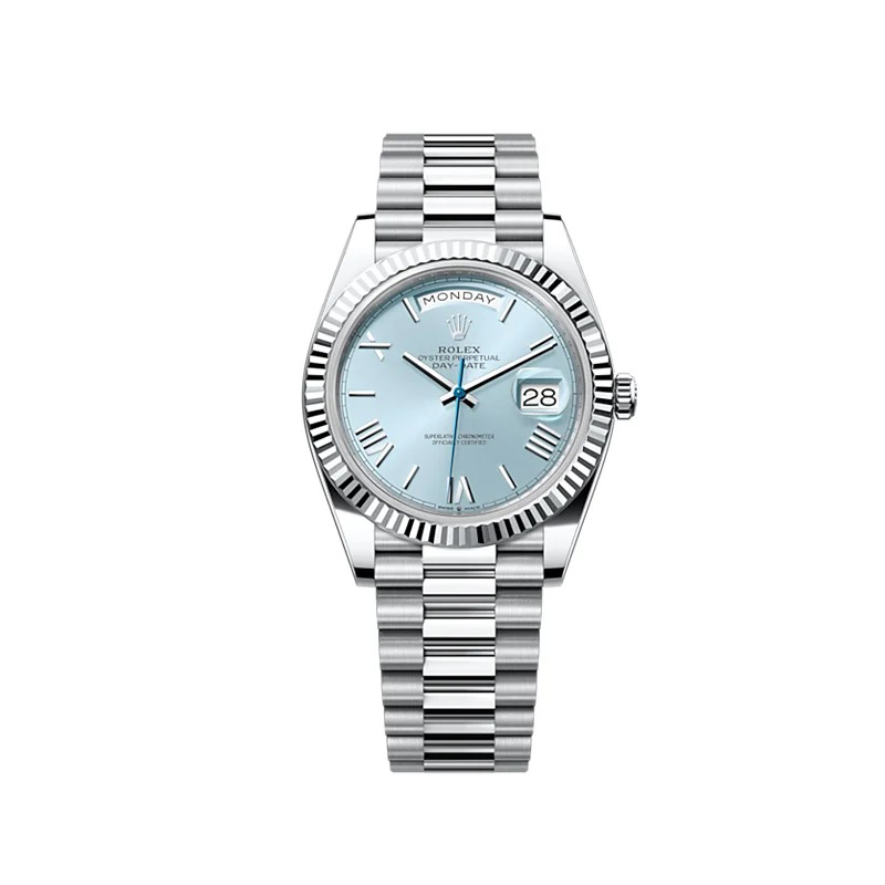 Rolex Oyster Perpetual Day-Date 40 in Platinum with Ice-Blue Dial Men's Watch 228236-0012